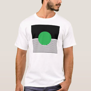 Camiseta Bloqueo de color blanco negro y círculo verde
