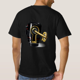 Camiseta Bloqueo de lente de cámara - Clave de fotógrafo cr