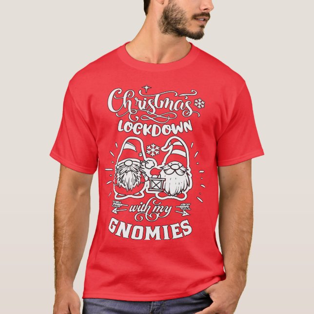 Camiseta Bloqueo de Navidades con mis gnomos - Lindos Gnome (Anverso)