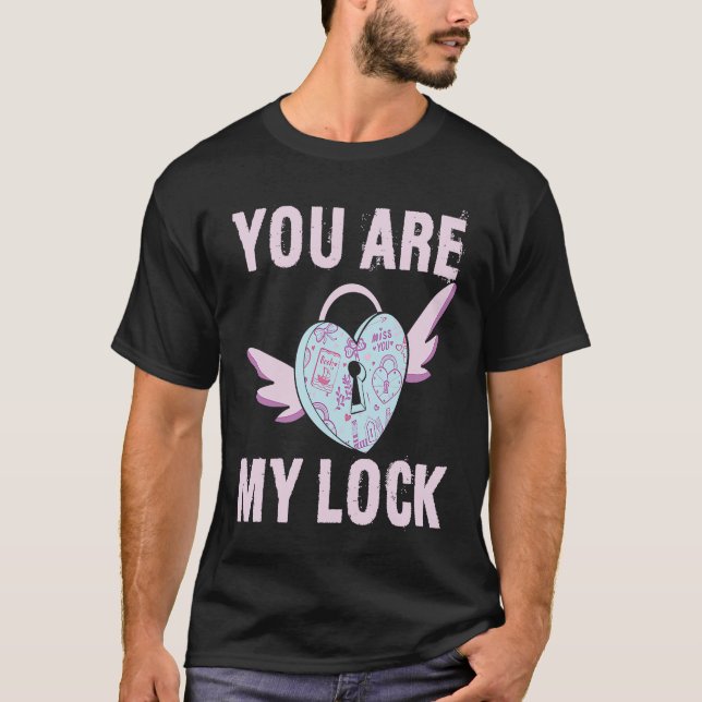 Camiseta Bloqueo y clave Hombres Mujeres Esposas Esposas Es (Anverso)