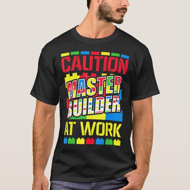 Camiseta Bloques de bloques de construcción Master Builder  (Anverso)