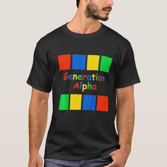 Camiseta Bloques de colores alfa de generación de niños  (Anverso)