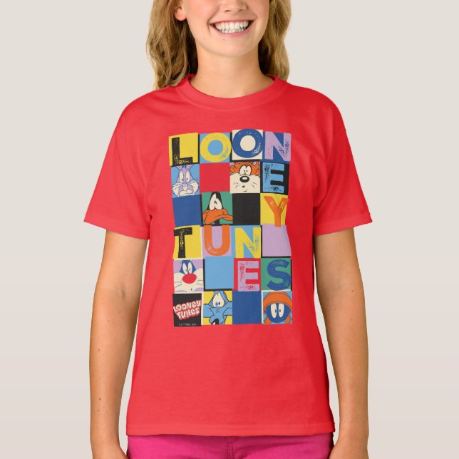 Camiseta Bloques de comprobador de caracteres de LOONEY TUN (Anverso)