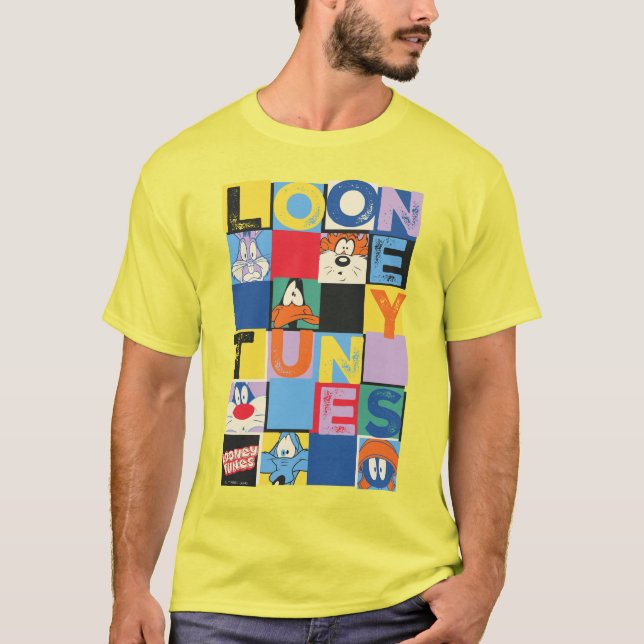 Camiseta Bloques de comprobador de caracteres de LOONEY TUN (Anverso)