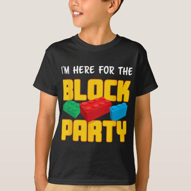 Camiseta Bloques de Construcción Divertidos Fiesta de Bloqu (Anverso)