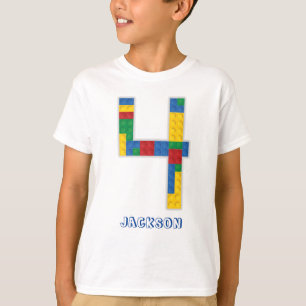 Camiseta Bloques de construcción Ladrillos de cumpleaños 4 