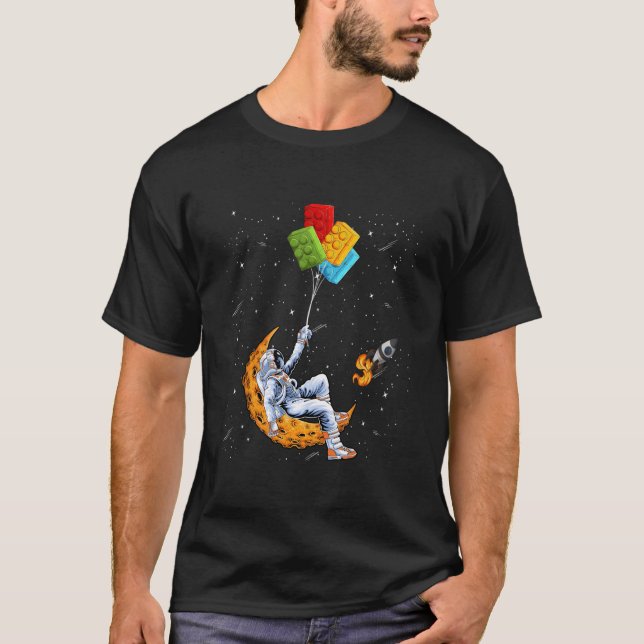 Camiseta Bloques de edificios ladran a astronauta astronaut (Anverso)