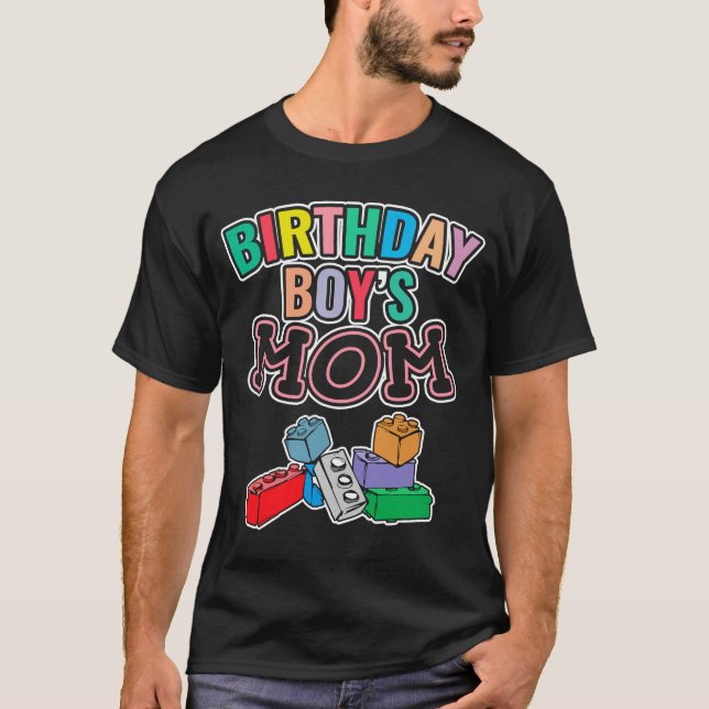 Camiseta Bloques de la madre de un niño de cumpleaños 13 (Anverso)