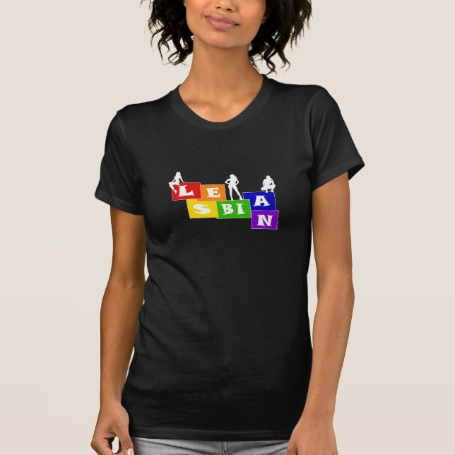 Camiseta Bloques de lesbianas (oscuros) (Anverso)