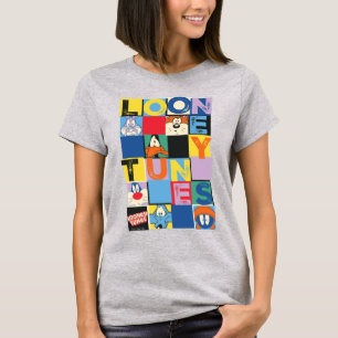 Camiseta Bloques de verificación de personajes de LOONEY TU