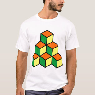 Camiseta Bloques geométricos - Naranja verde y amarillo