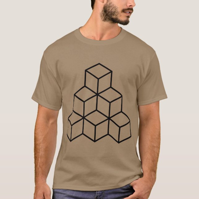Camiseta Bloques geométricos - Negro (Anverso)