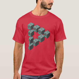 Camiseta Bloques pixelados Triángulo de Penrose imposible S
