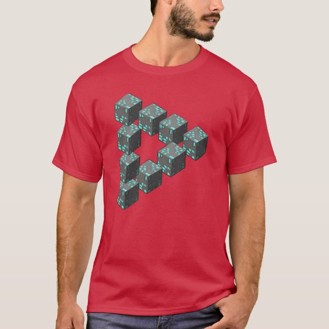 Camiseta Bloques pixelados Triángulo de Penrose imposible S (Anverso)
