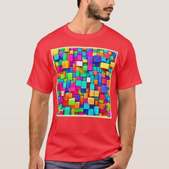 Camiseta Bloques rotos vibrantes (Anverso)