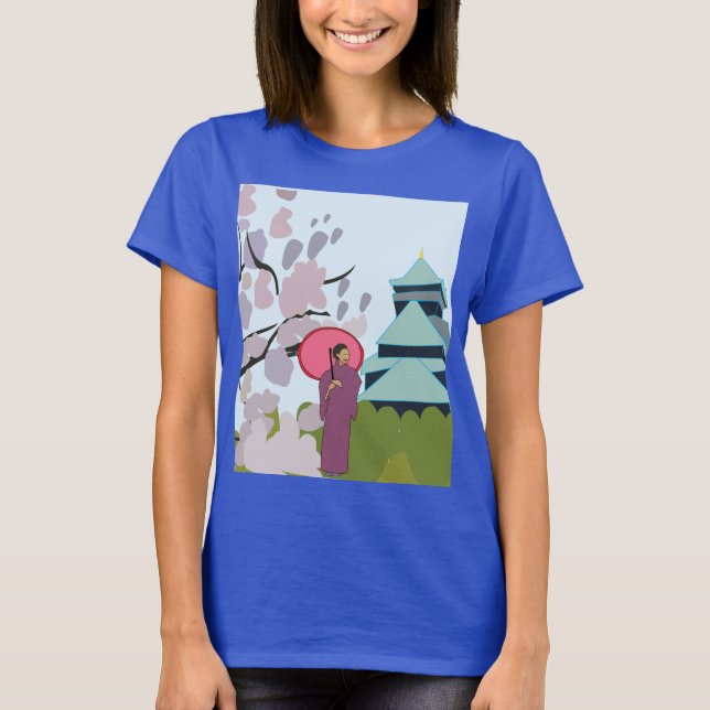 Camiseta Blossom de cerezo japonés Geisha Kimono (Anverso)