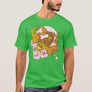 Camiseta Blossom de cerezo Sakura Naranja japonés de peces 