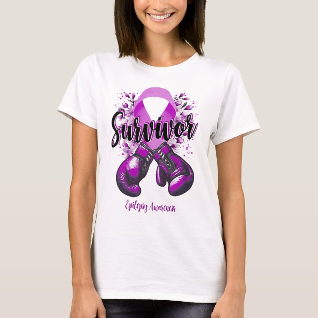Camiseta Blossom Epilepsy Warrior Survivor (Anverso)