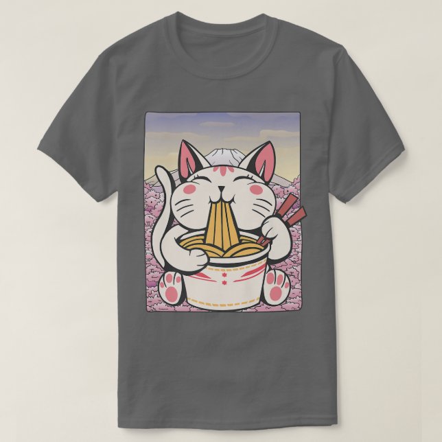 Camiseta Blossom Ramen Cat Kawaii (Diseño del anverso)