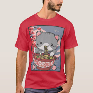 Camiseta Blossom Ramen Cat Kawaii