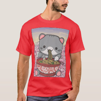 Camiseta Blossom Ramen Cat Kawaii