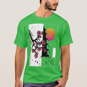 Camiseta Blossom Vaporwave Sakura Estética japonesa