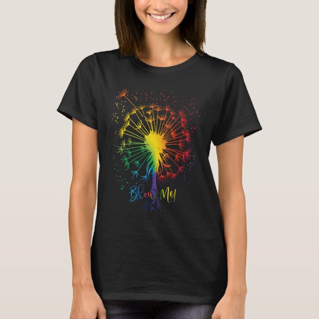 Camiseta Blow Me Dandelion Just Tattoo Arrow Breathe Rainbo (Anverso)
