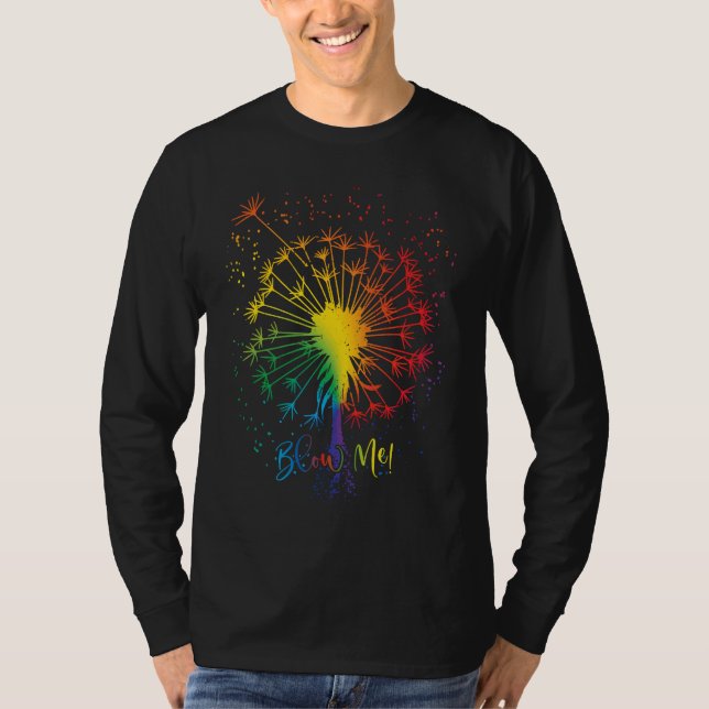 Camiseta Blow Me Dandelion Just Tattoo Arrow Breathe Rainbo (Anverso)