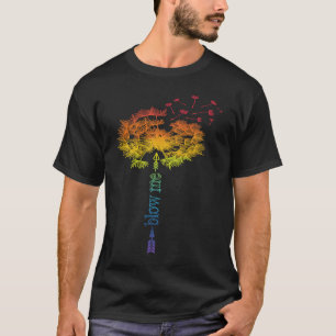Camiseta Blow Me Dandelion Just Tattoo Arrow Breathe Rainbo