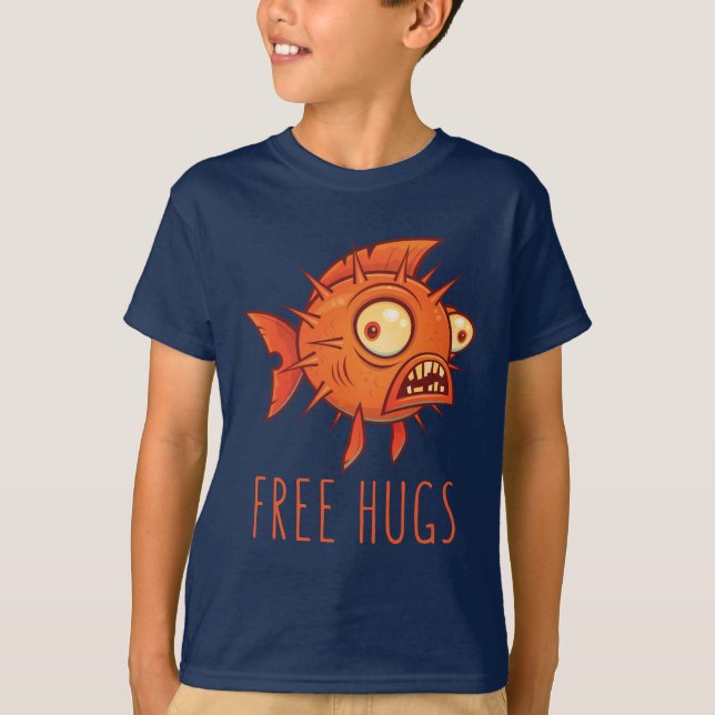Camiseta Blowfish Personalizado Abrazos gratis (Anverso)