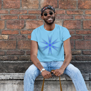 Camiseta Blue Abstract Star Burst Art T Shirt