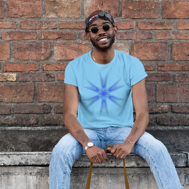 Camiseta Blue Abstract Star Burst Art T Shirt (Subido por el creador)
