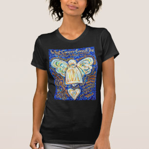Camiseta Blue &amp; Angel de Cáncer de Oro - Grande