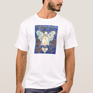 Camiseta Blue &amp; Angel de Cáncer de Oro - Grande