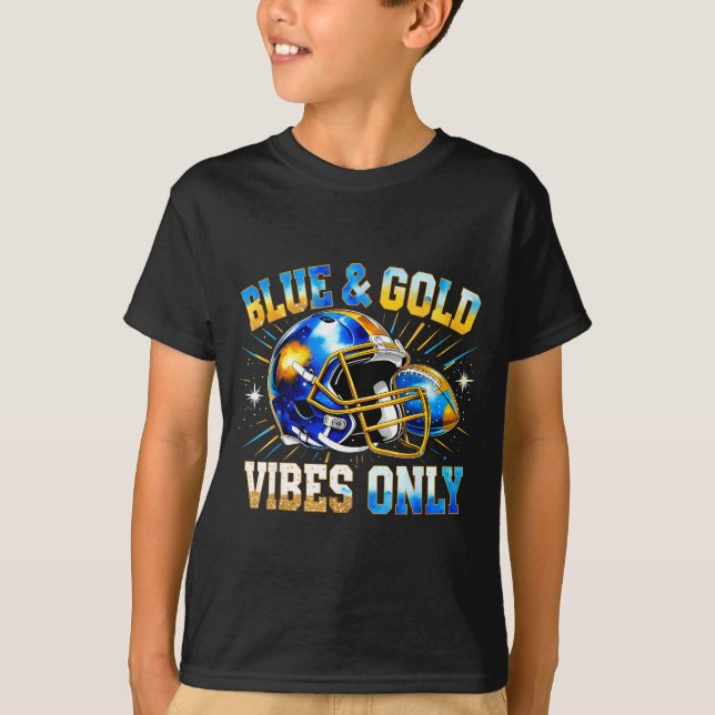 Camiseta Blue And Gold Vibes Only Football Fan Gift  (Anverso)