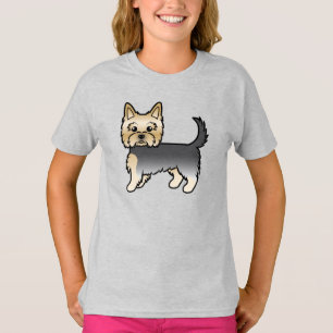 Camiseta Blue And Gold Yorkshire Terrier Yorkie Cartoon Dog