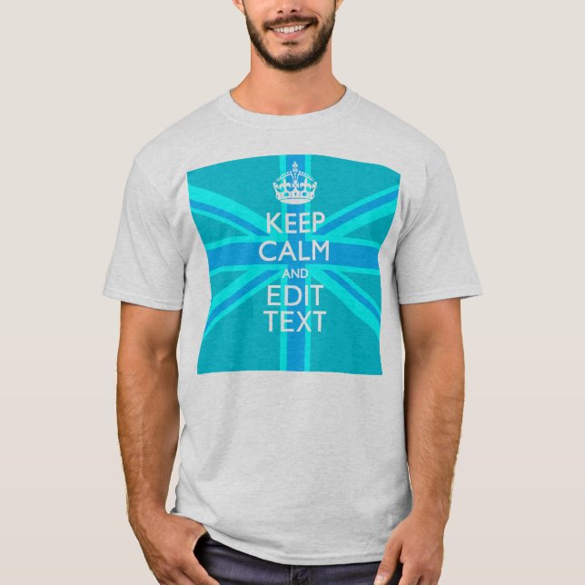 Camiseta Blue Aqua Mantén La Calma Y Tu Sindicato De Texto  (Anverso)