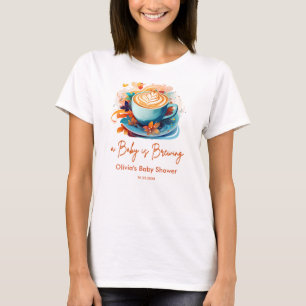 Camiseta Blue Baby está preparando café, Baby Shower para f