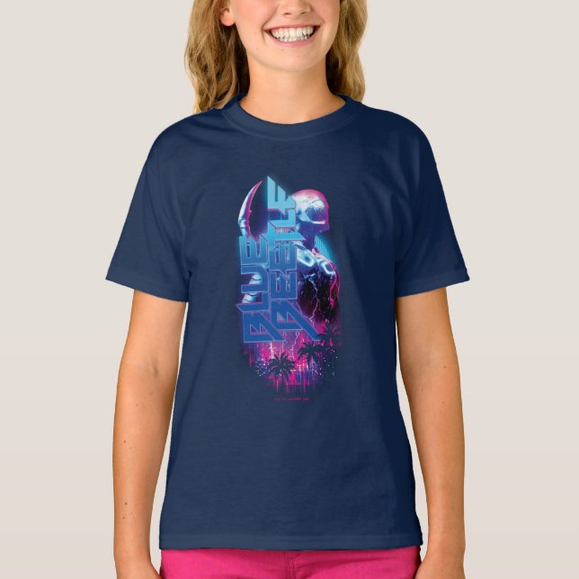 Camiseta Blue Beetle Retrowave City Lights (Anverso)