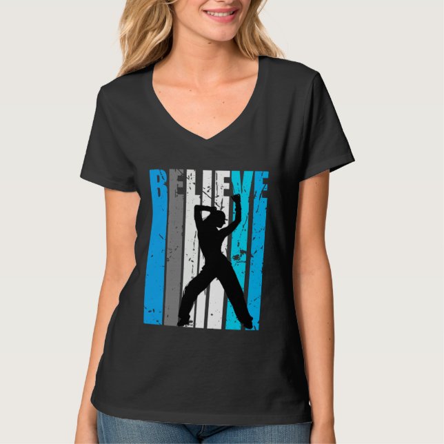 Camiseta Blue Believe Dance Motivational Girls Team Retro (Anverso)