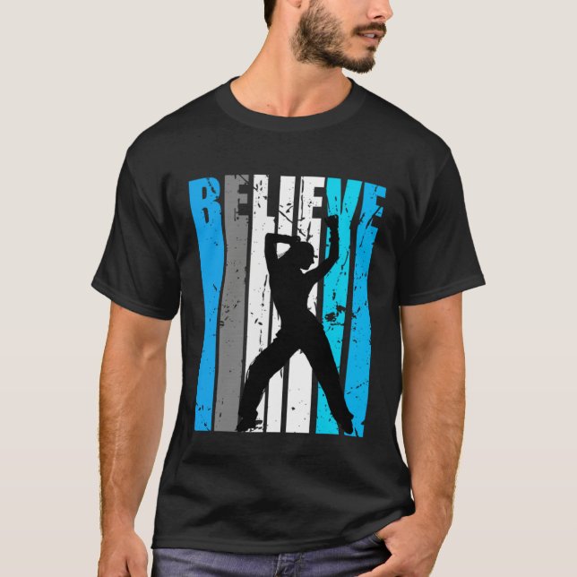 Camiseta Blue Believe Dance Motivational Girls Team Retro (Anverso)