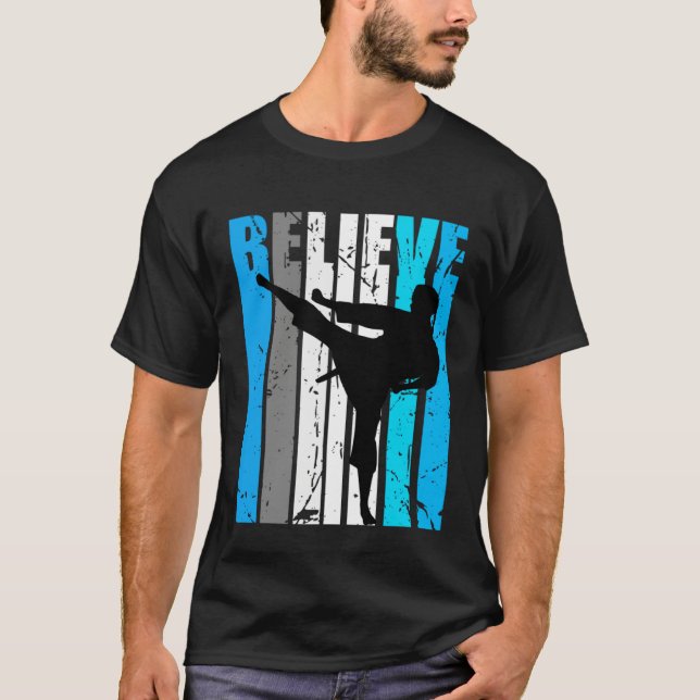 Camiseta Blue Believe Jiu Jitsu Motivational Girls Team Ret (Anverso)