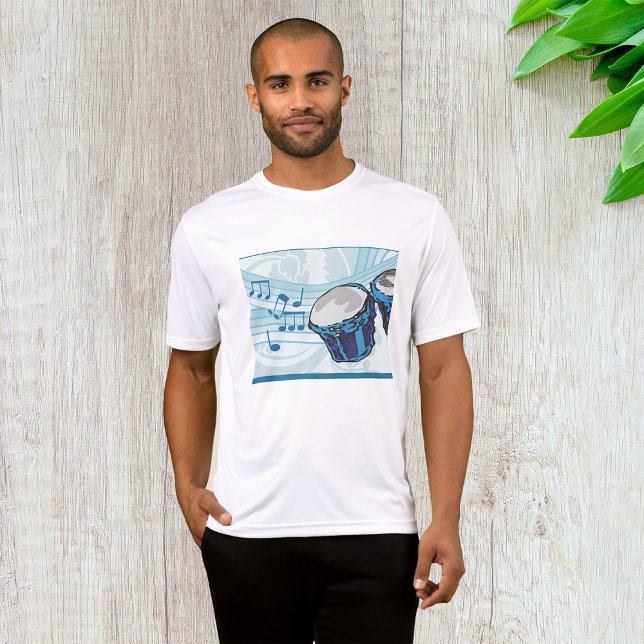 Camiseta Blue Bongo Drum Music Mens Active (Subido por el creador)