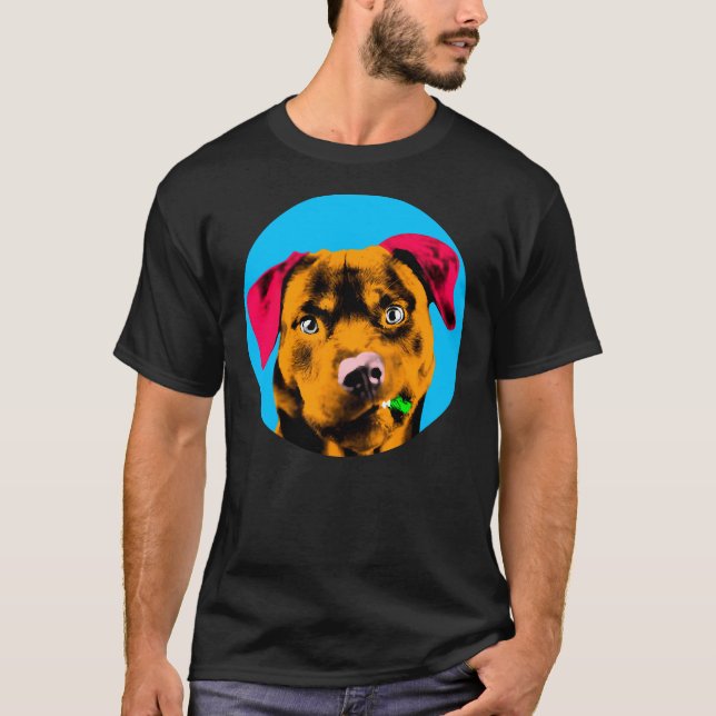 Camiseta Blue Bubble Rottweiler Dog Pop (Anverso)