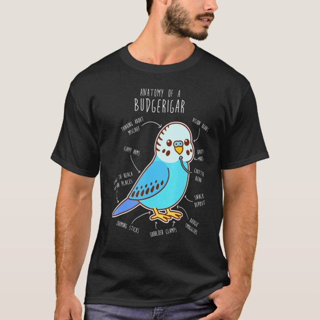 Camiseta Blue Budgie Anatomy Classic (Anverso)