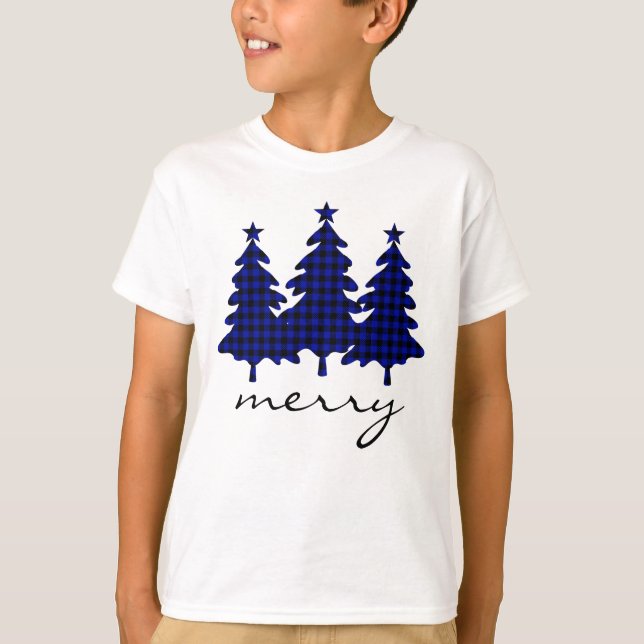 Camiseta Blue Buffalo Check Pine Trees (Anverso)
