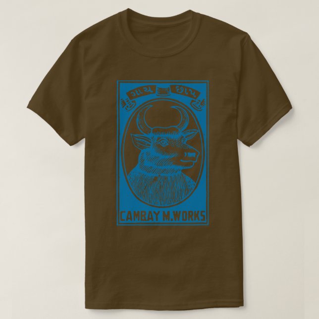 Camiseta Blue Bulls Head Indian Matbox Art (Diseño del anverso)