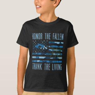 Camiseta Blue Camo La Bandera De Los Ee.Uu. Homenaje A Los