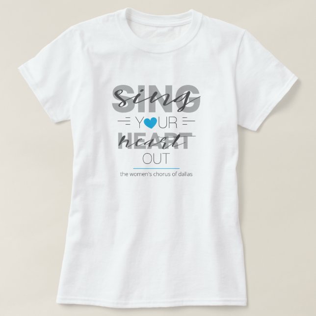 Camiseta Blue canta tu corazón hacia fuera (Diseño del anverso)