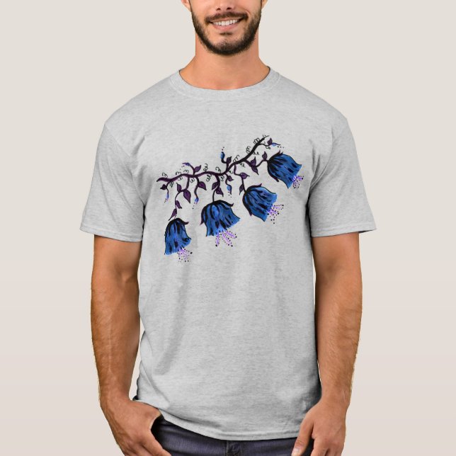 Camiseta Blue Canterbury Bells en las flores de vino (Anverso)